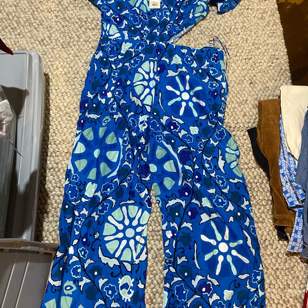 Target Blue Patterned Jumpsuit - Picture 2 of 3